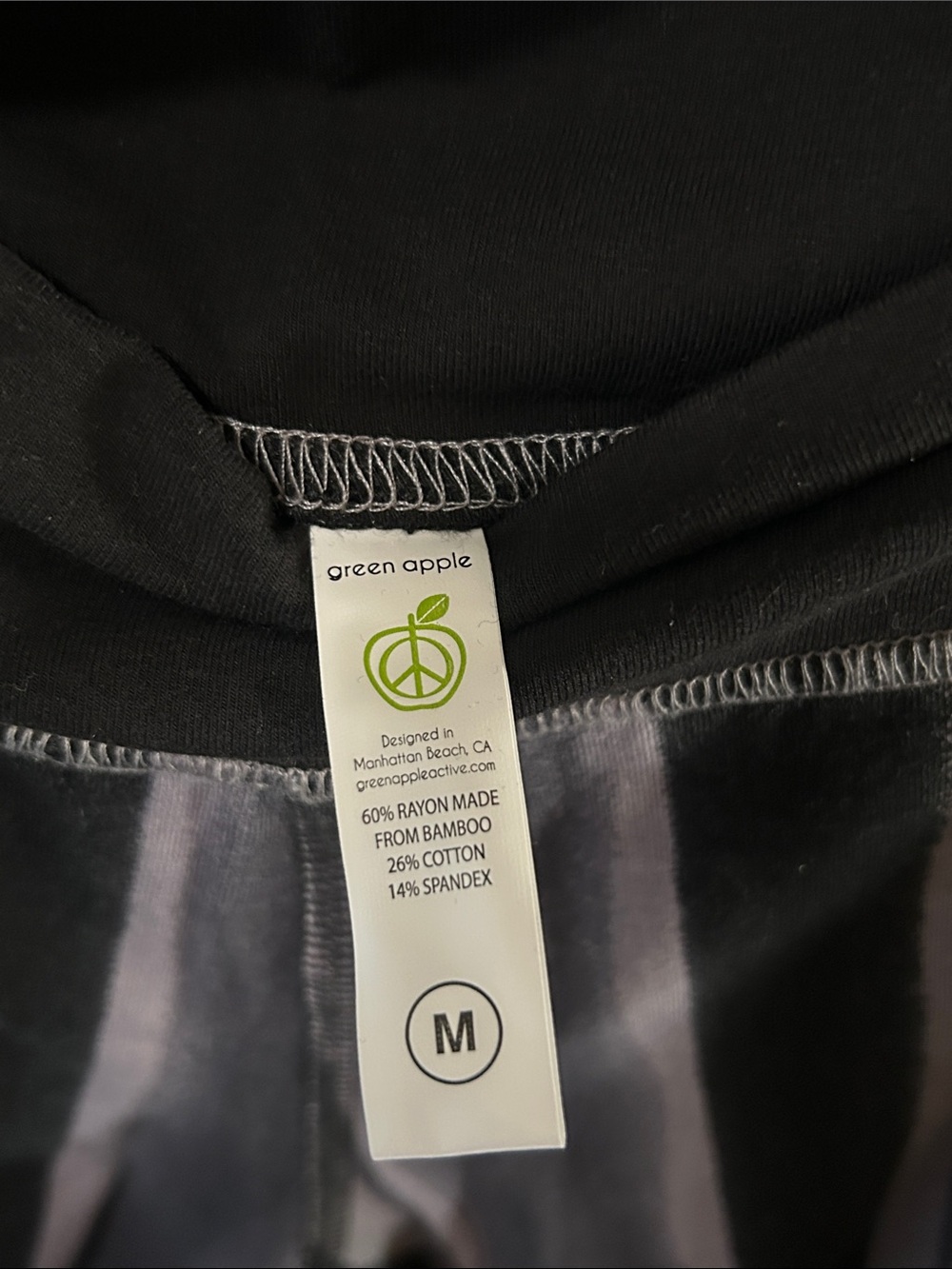 Green Apple Black & Gray Striped Capri Leggings - Picture 3 of 5